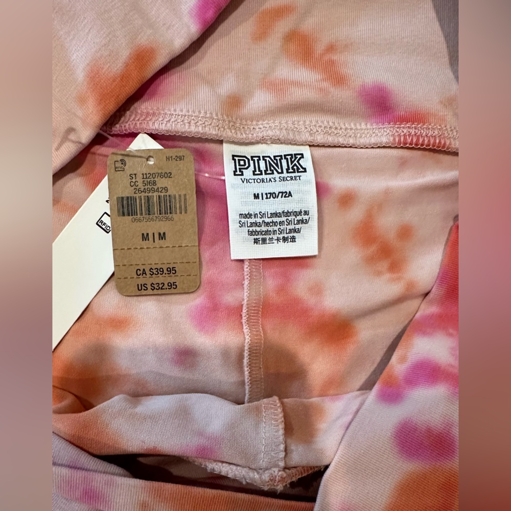 💚 NWT PINK Victoria's Secret High Waist V-Crossover Skort Peach/Pink Tie Dye 💚 - Picture 2 of 3
